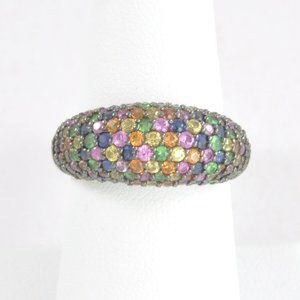 NWT 2.20 ct tw Colors of Sapphire and Tsavorite Domed Ring Size 8